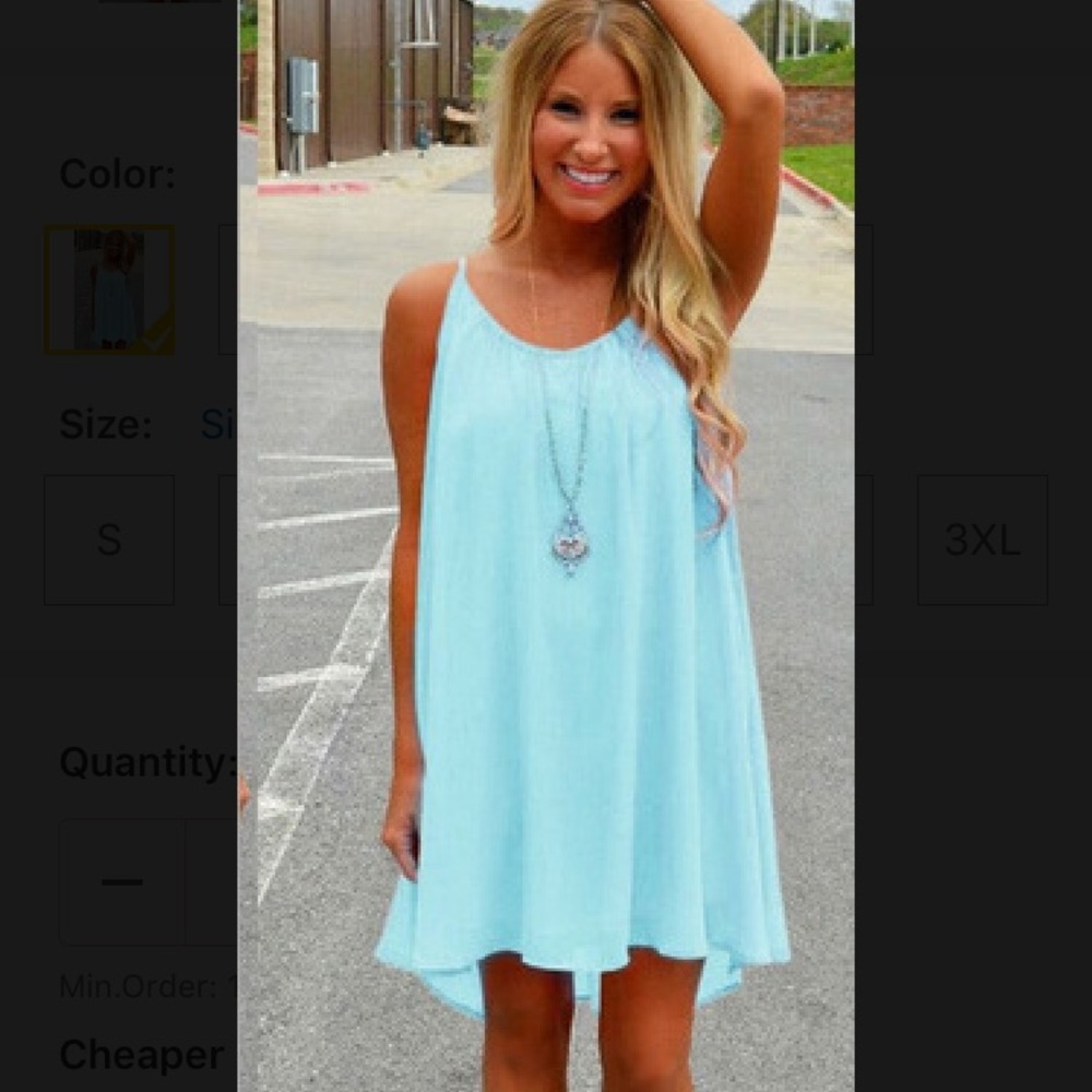 Short Flowy Teal Dress
